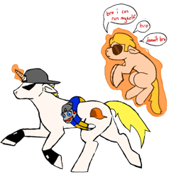 Size: 500x518 | Tagged: safe, derpibooru import, bro strider, dave strider, homestuck, lil' cal, ponified