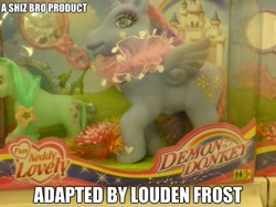 Size: 625x468 | Tagged: safe, derpibooru import, alicorn, pony, bootleg, caption, demon donkey, fun neddy lovely, irl, photo, toy