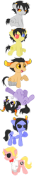 Size: 142x700 | Tagged: safe, artist:tina-chan, derpibooru import, dave strider, equius zahhak, gamzee makara, homestuck, karkat vantas, ponified, sollux captor, tavros nitram