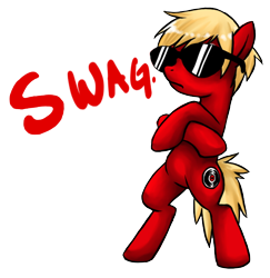 Size: 616x634 | Tagged: safe, artist:kerothestrange, derpibooru import, dave strider, homestuck, ponified, swag