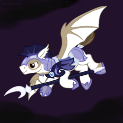 Size: 500x500 | Tagged: safe, artist:haretrinity, pipsqueak, bat pony, pony, adult, night guard, older, royal guard, solo