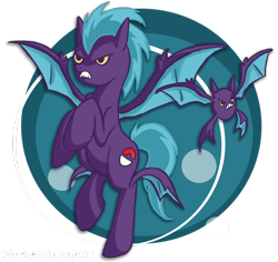 Size: 900x848 | Tagged: safe, artist:sunfur, derpibooru import, crobat, pokémon, ponified