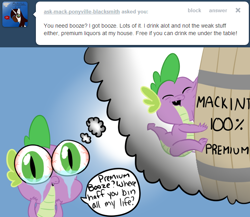 Size: 634x550 | Tagged: safe, derpibooru import, spike, dragon, ask, ask drunk spike, drunk, drunker spike, tumblr