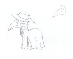 Size: 1344x1104 | Tagged: safe, artist:darkstarza, derpibooru import, oc, oc only, pony, cotton swodd, plague doctor, plague doctor mask