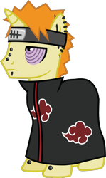 Size: 599x1008 | Tagged: safe, artist:ah-darnit, derpibooru import, akatsuki, naruto, pain, pain (naruto), ponified, simple background, solo, transparent background, vector