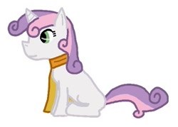 Size: 511x366 | Tagged: safe, sweetie belle, pony, unicorn, cyborg 009, female, filly, simple background, white background