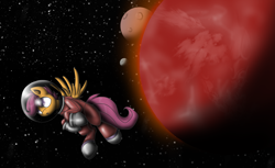 Size: 3700x2261 | Tagged: dead source, safe, artist:efrejok, scootaloo, astronaut, high res, solo, space, spacesuit