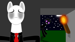 Size: 4000x2250 | Tagged: safe, artist:ambassad0r, derpibooru import, slendermane, crossover, enderman, endermare, enderpony, night, ponified, slenderpony, vector