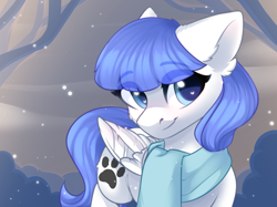 Size: 2732x2048 | Tagged: safe, artist:alphadesu, oc, oc only, oc:snow pup, pegasus, pony, clothes, heart eyes, scarf, simple background, snow, snowfall, solo, wingding eyes, winter