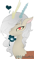 Size: 1600x2801 | Tagged: safe, artist:wolfsknight, derpibooru import, discord, eris, bedroom eyes, flower, rule 63, simple background, transparent background, vector