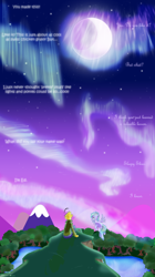 Size: 900x1607 | Tagged: safe, artist:birchyed, oc, oc:sleepy skies, aurora borealis, crossover, ed, ed edd n eddy, moon, mountain