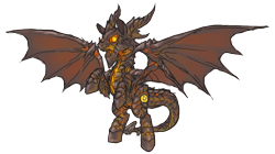 Size: 980x550 | Tagged: artist needed, source needed, safe, derpibooru import, dracony, hybrid, deathwing, horns, open mouth, ponified, rearing, simple background, solo, spread wings, transparent background, warcraft, wings, world of warcraft