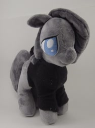 Size: 791x1055 | Tagged: artist needed, safe, artist:brainbread, derpibooru import, marble pie, pony, choker, clothes, cute, hoodie, irl, lonely inky, photo, plushie, sad, smiling, solo