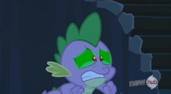 Size: 1174x650 | Tagged: safe, derpibooru import, screencap, spike, dragon, the crystal empire, spoiler:s03, greatest fear