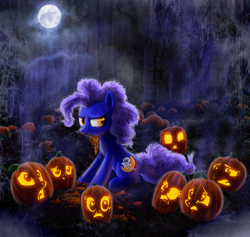 Size: 780x740 | Tagged: safe, artist:voodoo-tiki, derpibooru import, booberry pie, jack-o-lantern, night, nightmare night, pumpkin