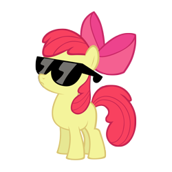 Size: 5000x5000 | Tagged: dead source, safe, artist:austiniousi, part of a set, apple bloom, absurd resolution, simple background, sunglasses, transparent background, vector