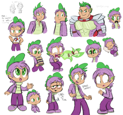 Size: 1600x1500 | Tagged: safe, artist:girgrunny, derpibooru import, spike, human, green isn't your color, secret of my excess, the cutie mark chronicles, .mov, baby spike, beefspike, burp, cutie mark chronicles spike, dragon mail, fire, green fire, human spike, humanized, older, pony.mov, scroll, spikezilla, teenage spike