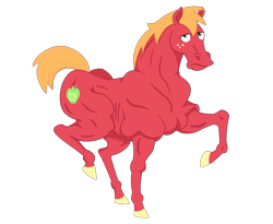 Size: 2082x1710 | Tagged: safe, artist:acstlu, derpibooru import, big macintosh, earth pony, pony, hoers, male, mr. horse, muscles, ren and stimpy, stallion