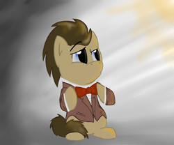 Size: 2400x2000 | Tagged: safe, artist:vonpony, derpibooru import, doctor whooves, earth pony, pony, bowtie, clothes, shirt, sitting