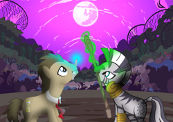 Size: 2315x1637 | Tagged: safe, artist:trotsworth, derpibooru import, doctor whooves, zecora, zebra