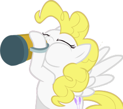 Size: 900x795 | Tagged: safe, derpibooru import, surprise, pegasus, pony, g1, cider, drinking, female, g1 to g4, generation leap, mare, simple background, solo, transparent background