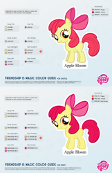 Size: 1100x1700 | Tagged: safe, artist:kefkafloyd, derpibooru import, apple bloom, earth pony, apple bloom's bow, female, filly, hair bow, red mane, reference sheet, yellow coat