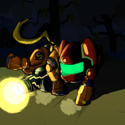 Size: 1000x1000 | Tagged: safe, artist:clexyoshi, derpibooru import, metroid, ponified, samus aran, solo