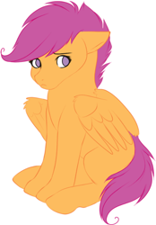 Size: 542x780 | Tagged: safe, artist:little-owlet, derpibooru import, scootaloo, pegasus, pony, solo