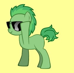 Size: 408x404 | Tagged: safe, derpibooru import, oc, oc only, pony, pony creator, blank flank, green, male, solo, stallion, sunglasses