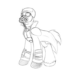 Size: 2000x2000 | Tagged: safe, artist:redquoz, oc, earth pony, bulletproof vest, clothes, earth pony oc, fallout, fallout: new vegas, gas mask, helmet, male, mask, ncr ranger, newbie artist training grounds, solo, stallion, trenchcoat