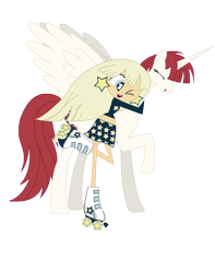 Size: 6237x7902 | Tagged: safe, artist:randompinkpie, derpibooru import, oc, oc:fausticorn, alicorn, human, pony, absurd resolution, crossover, female, lauren faust, mare, milky way (milky way and the galaxy girls), milky way and the galaxy girls, ponified