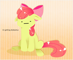 Size: 1232x1018 | Tagged: safe, derpibooru import, apple bloom, - -, cute, diabetes, exploitable meme, meme, ur getting meme