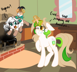 Size: 900x844 | Tagged: safe, artist:miss-vani, derpibooru import, oc, oc only, earth pony, pony, unicorn, foalsitter