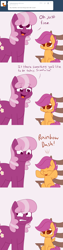 Size: 750x3000 | Tagged: safe, artist:skoon, derpibooru import, cheerilee, scootaloo, earth pony, pegasus, pony, comic, eyes closed, female, filly, iwtcird, mare, meme, oh dat cheerilee