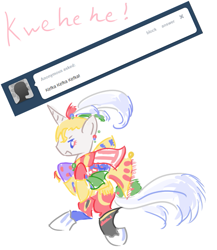 Size: 657x756 | Tagged: safe, artist:ask-the-fantasy-ponies, derpibooru import, ask, final fantasy, final fantasy vi, kefka palazzo, ponified, tumblr