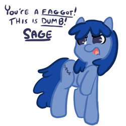 Size: 450x450 | Tagged: safe, artist:mt, derpibooru import, oc, oc only, oc:sage (4chan), earth pony, pony, 4chan, female, mare, ponified, sage, simple background, slur, solo, vulgar, white background