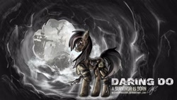 Size: 4096x2304 | Tagged: safe, artist:destinyfreedom, derpibooru import, daring do, a survivor is born, badass, crossroads, lara croft, tomb raider