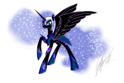 Size: 3000x2000 | Tagged: safe, artist:br0ny219, derpibooru import, nightmare moon, high res, smiling