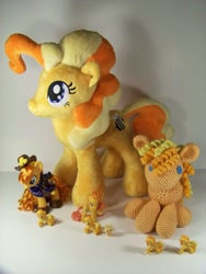 Size: 1024x1365 | Tagged: safe, artist:crowchet, artist:eebharas, artist:psaply, derpibooru import, bumblesweet, bee, pony, amigurumi, collection, crochet, custom, honeybuzz, irl, much bumblesweet, photo, plushie, toy