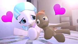 Size: 1600x900 | Tagged: safe, artist:darkie4646, button mash, coco pommel, 3d, cocomash, crack shipping, cute, female, gmod, male, shipping, straight