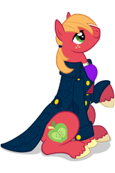 Size: 6657x10000 | Tagged: safe, artist:cosmicwaltz, big macintosh, earth pony, pony, absurd resolution, classy, clothes, male, ponytail, stallion, suit