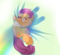 Size: 877x799 | Tagged: safe, artist:tsampikos, edit, scootaloo, blood, crying, scootabuse