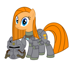 Size: 900x787 | Tagged: safe, artist:azure-vortex, oc, oc only, oc:nuclear pie, fallout equestria, armor, power armor, solo