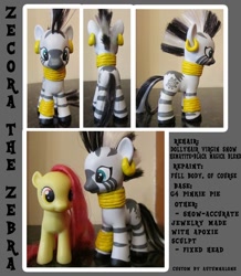 Size: 800x918 | Tagged: safe, artist:autumnalone, apple bloom, zecora, pony, zebra, brushable, custom, irl, photo, toy