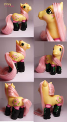 Size: 661x1209 | Tagged: safe, artist:woosie, posey, pony, g1, g3, boots, custom, g1 to g3, generation leap, irl, photo, solo, toy