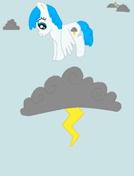 Size: 778x1026 | Tagged: safe, artist:graciegirl328, lightning bolt, white lightning, pegasus, pony, cloud, female, mare, solo