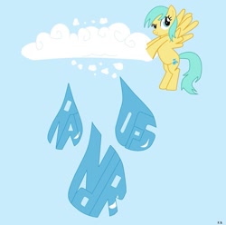 Size: 897x890 | Tagged: safe, artist:sallycars, sunshower raindrops, cloud, cutie mark, solo, typography