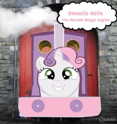 Size: 500x530 | Tagged: safe, artist:kuren247, derpibooru import, sweetie belle, crossover, thomas the tank engine