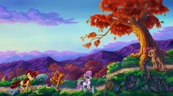 Size: 2000x1100 | Tagged: safe, artist:viwrastupr, apple bloom, babs seed, scootaloo, sweetie belle, cutie mark crusaders, scenery