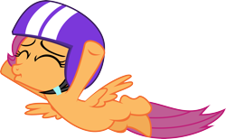 Size: 4861x3000 | Tagged: safe, artist:blueblitzie, derpibooru import, scootaloo, cute, eyes closed, flying, frown, helmet, simple background, solo, spread wings, transparent background, vector